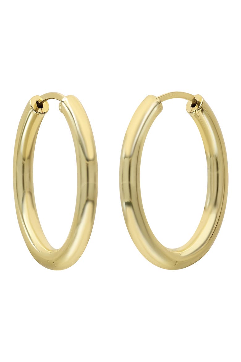 14K Gold Thin Oval Hoop Earrings, Main, color, 14K YELLOW GOLD