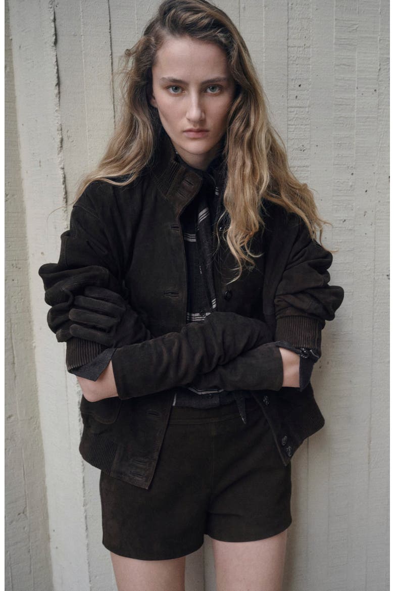 Suede Jacket, Alternate, color, BROWN