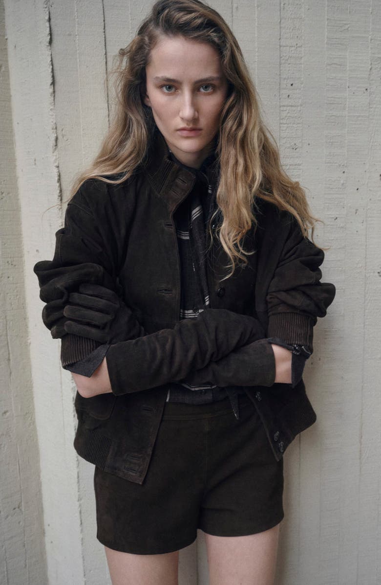 MANGO Suede Jacket, Alternate, color, Brown