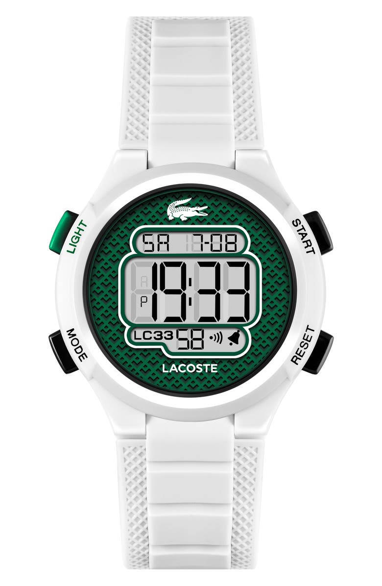 Lacoste Kids' LC33 Silicone Strap Watch, 34mm, Main, color, Green