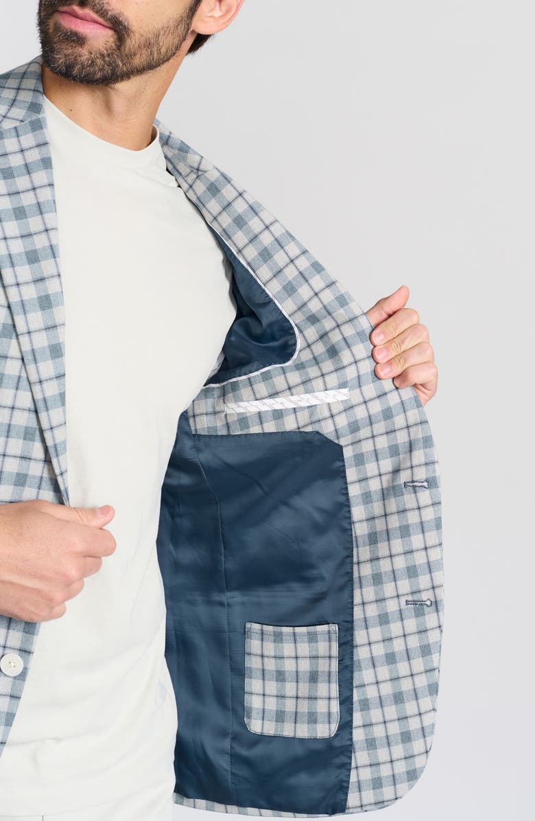 Ibiza Windowpane Sport Coat, Alternate, color, Teal Blue