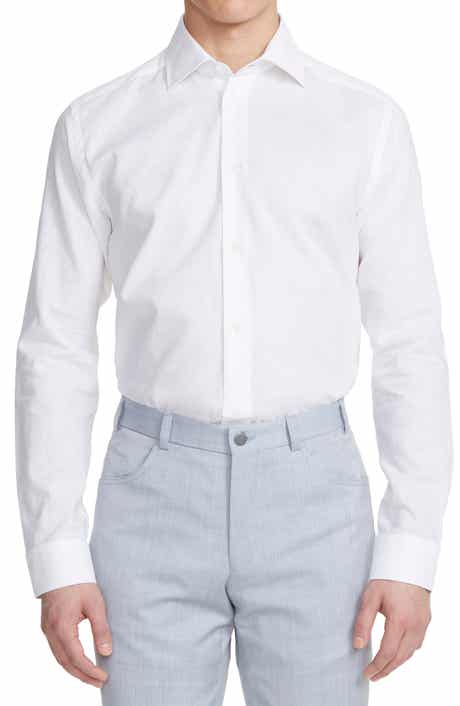 Jack Victor Abbott Contemporary Fit Linen & Cotton Button-Up Shirt