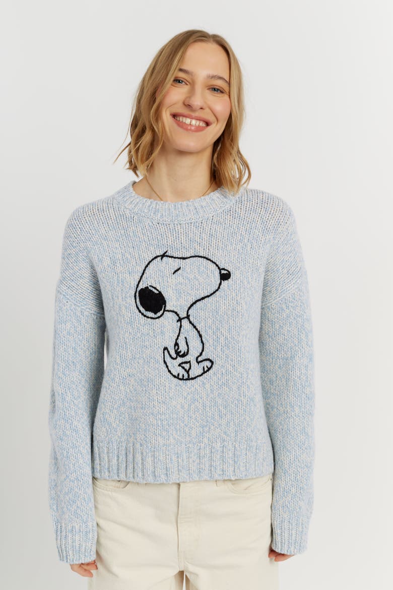 Merino Snoopy Marl Sweater, Alternate, color, Multi Blue