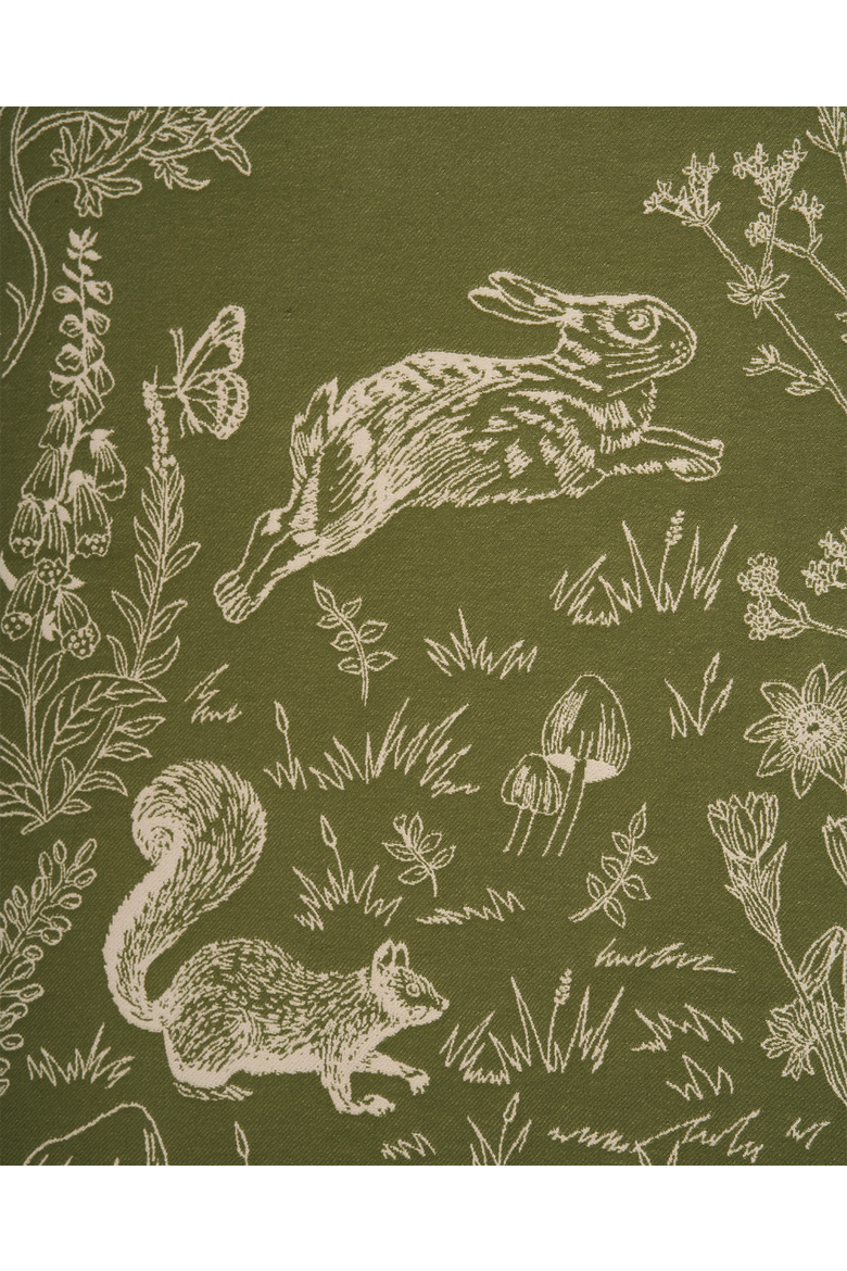 Woodland Scene Check Long Jacquard Scarf, Alternate, color, Green