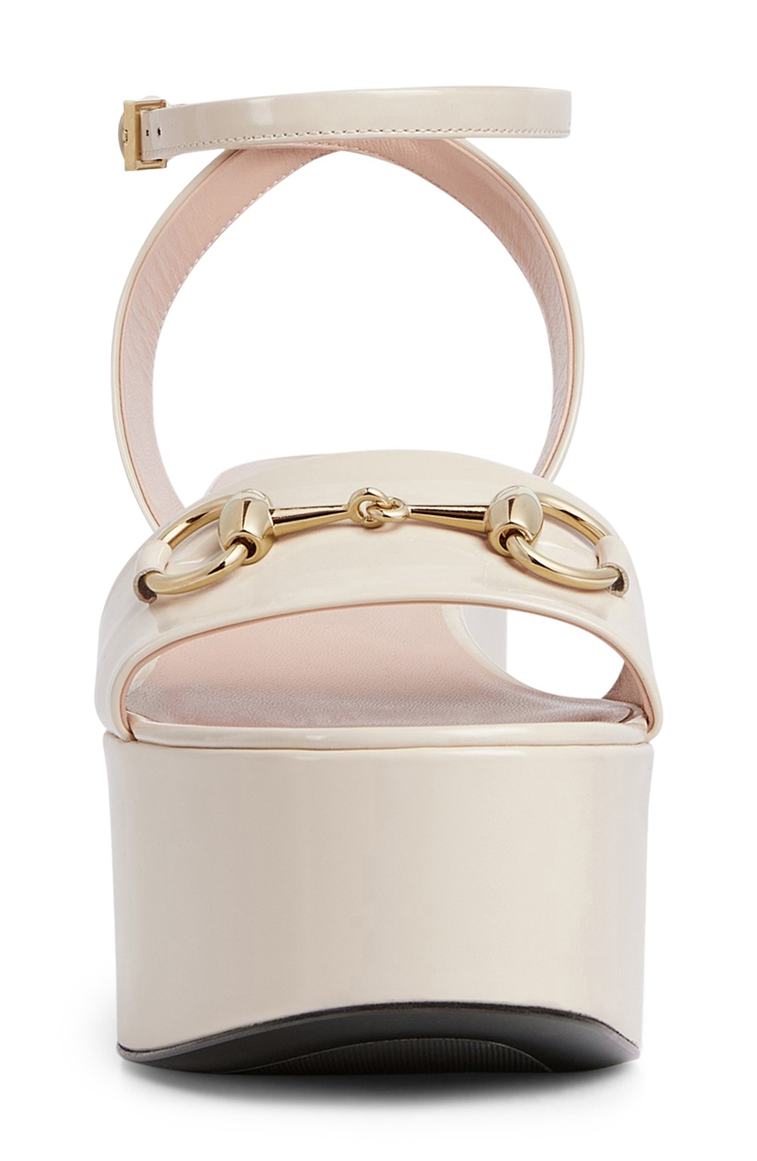 Gucci Lady Horsebit Platform Sandal, Alternate, color, New Ivoire