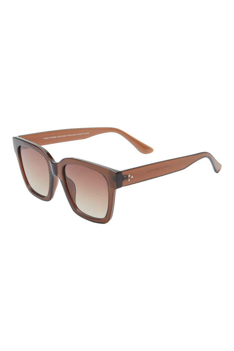 The Every Girl Gradient Square Sunglasses, Alternate, color, CLEAR BROWN