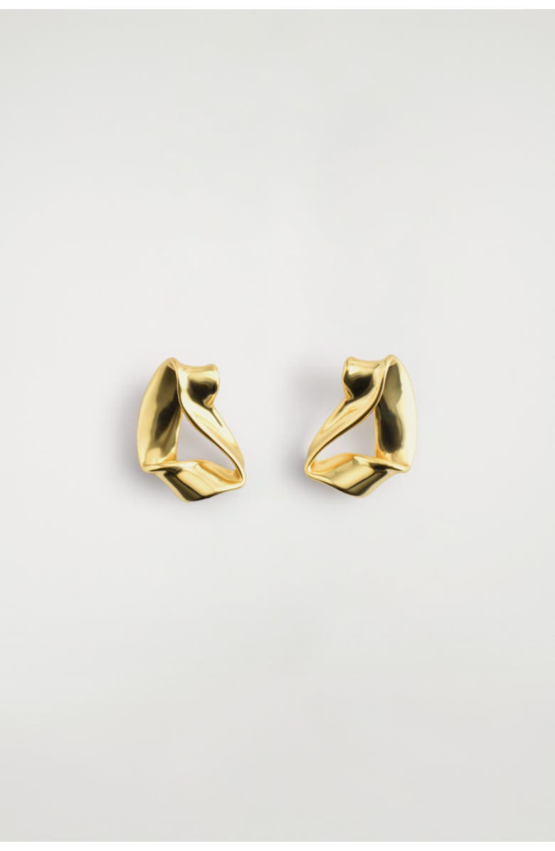 COS Twisted Ribbon Stud Earrings, Alternate, color, Gold