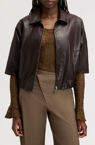 Sam Edelman Faux Leather Bomber Jacket