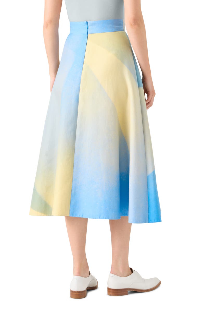Akris Sunbeam A-Line Cotton Midi Skirt, Alternate, color, Multicolor