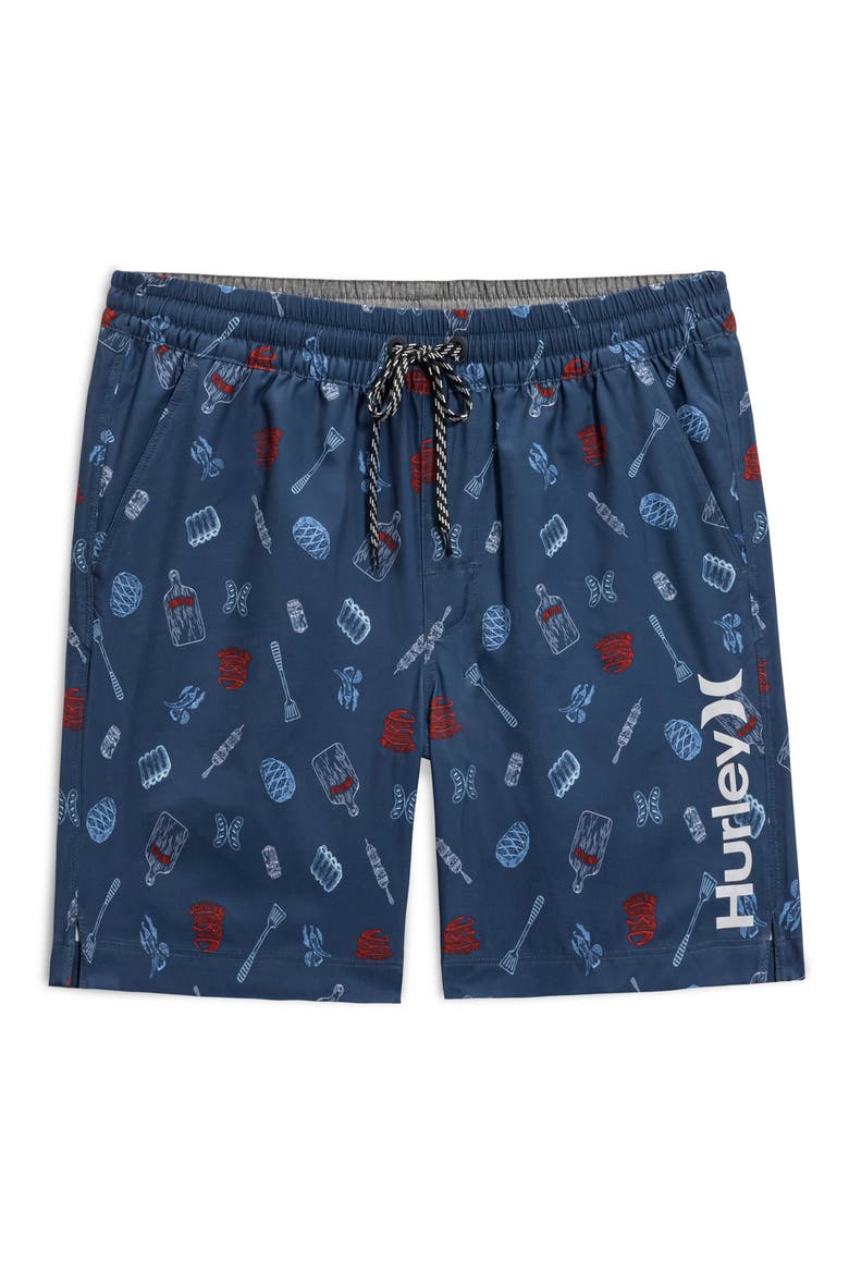Summer BBQ Volley Swim Shorts, Main, color, INDUSTRIAL BLUE