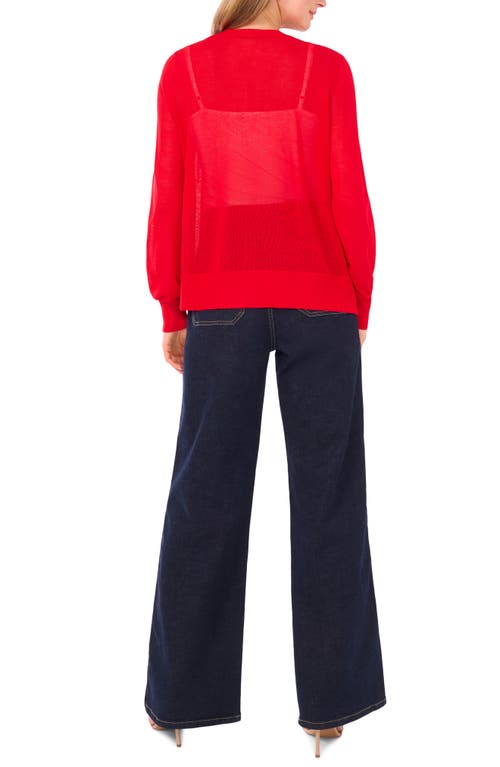 Vince Camuto Tissue Knit Cardigan In Red