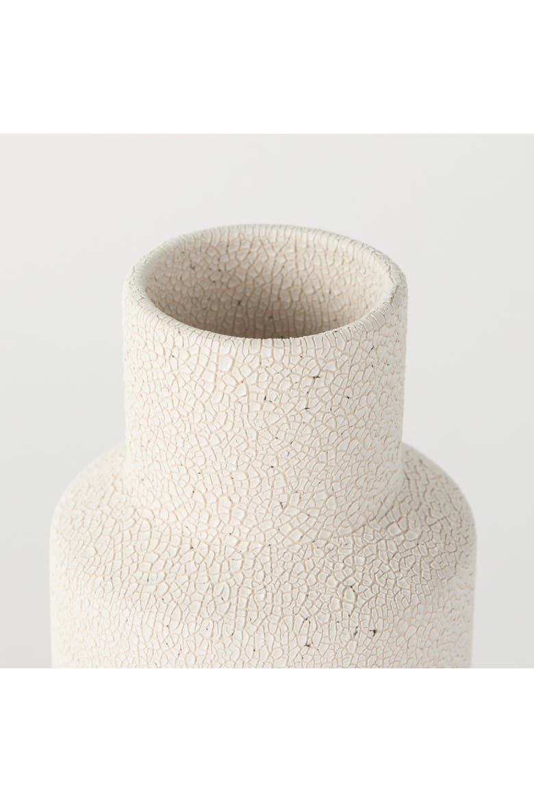 Salar Crackled Ceramic Vase, Alternate, color, Cream