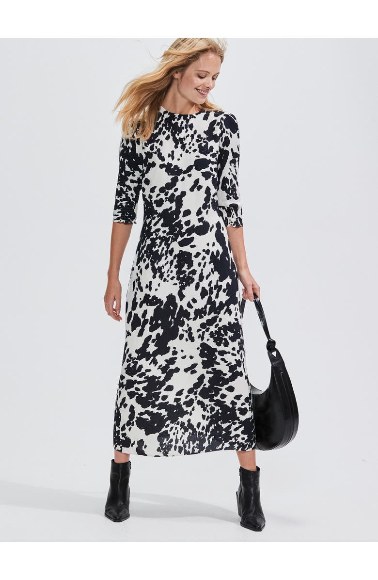 Ro&Zo Mono Spot Printed Puff Sleeve Dress, Alternate, color, Mono