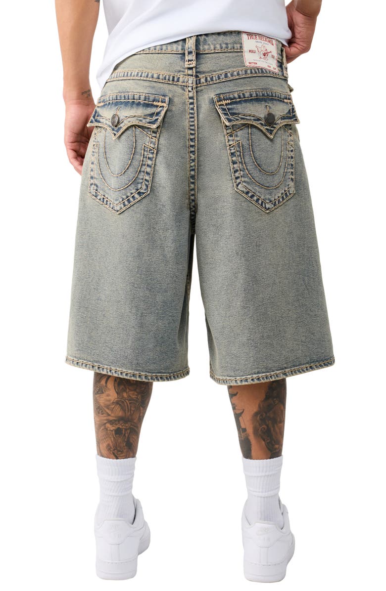 True Religion Mikey Super T Flap Denim Shorts, Alternate, color,