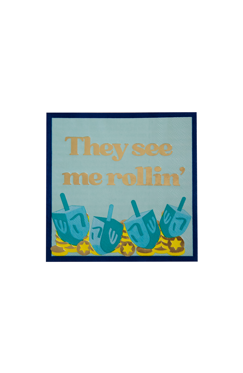 Jollity & Co. They See Me Rollin' Hanukkah Cocktail Napkins, Main, color, Assorted Pre-Pack