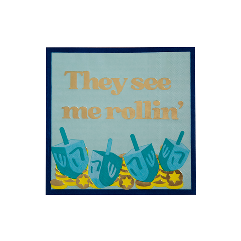 They See Me Rollin' Hanukkah Cocktail Napkins