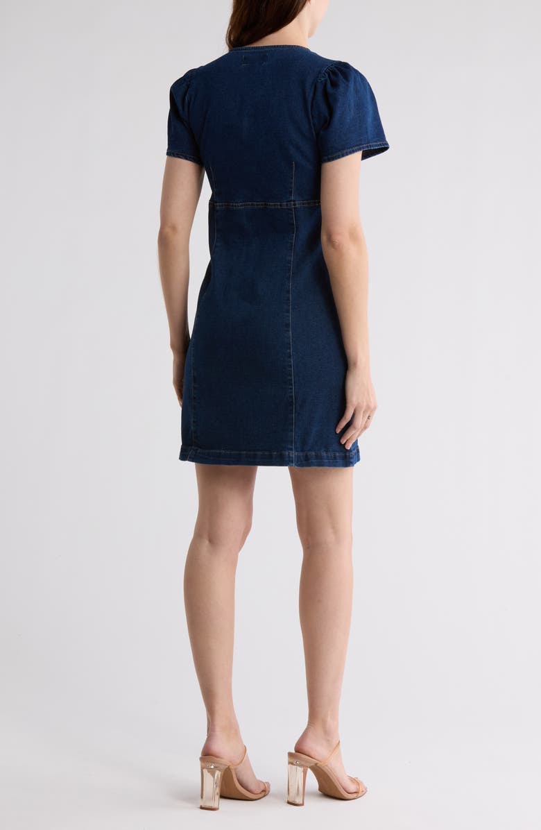 Vigoss Short Sleeve Button-Front Denim Dress, Alternate, color, 