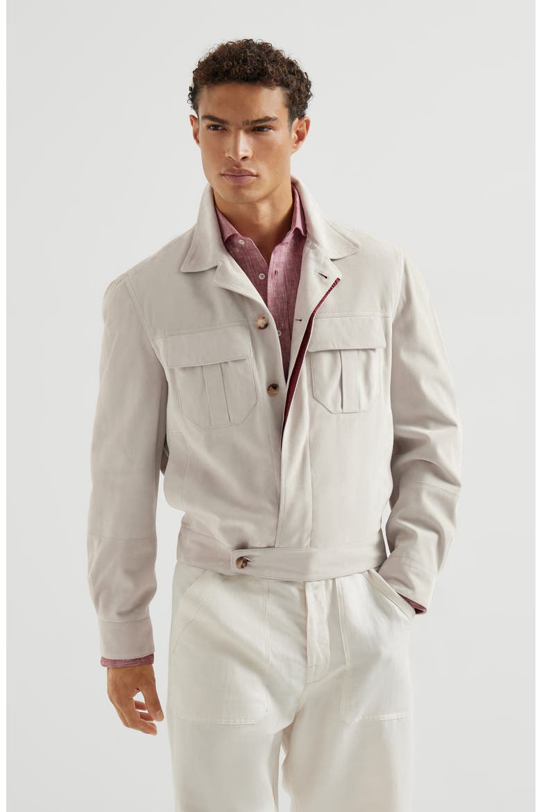 Suede jacket, Main, color, Sand