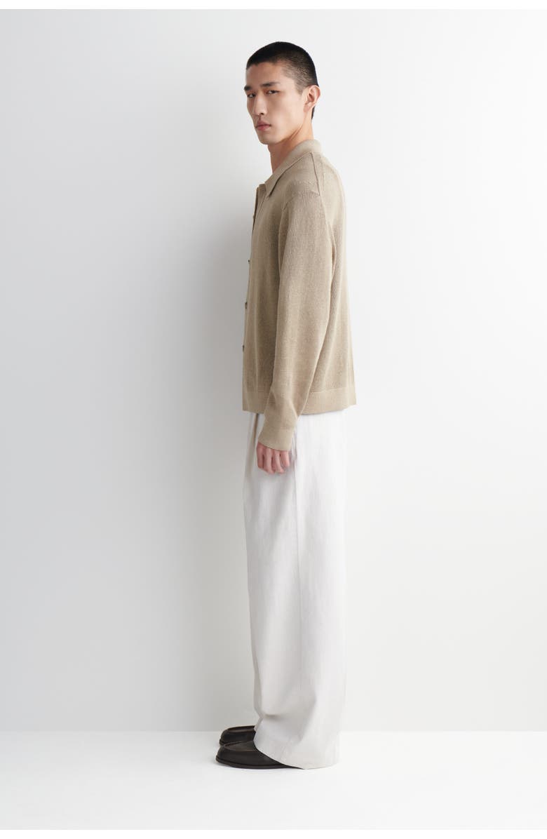 COS Knitted Cotton-paper Cardigan, Alternate, color, Beige