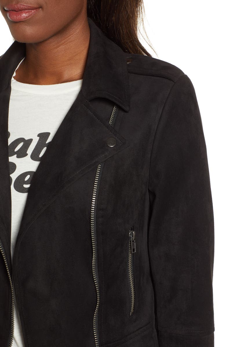 BB Dakota by Steve Madden BB Dakota Not Your Baby Faux Suede Moto Jacket, Alternate, color, 