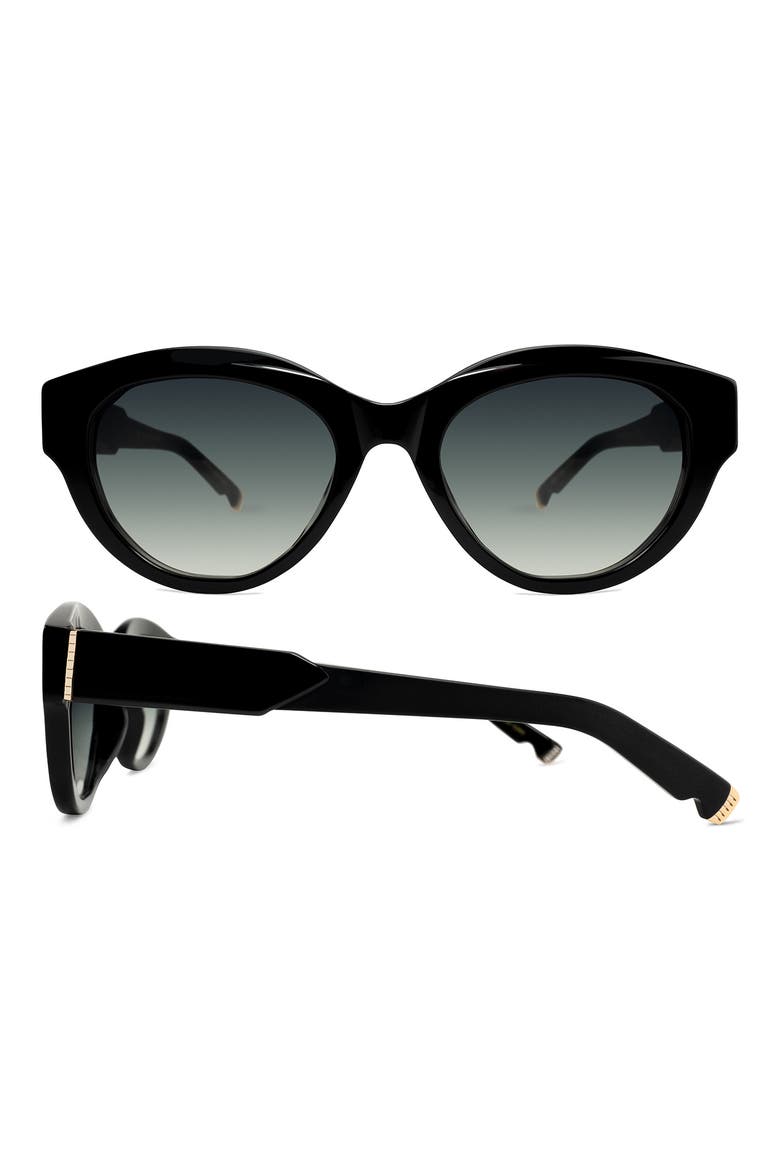 Peyton 53mm Gradient Oval Sunglasses, Main, color, BLACK/ GREY GRADIENT