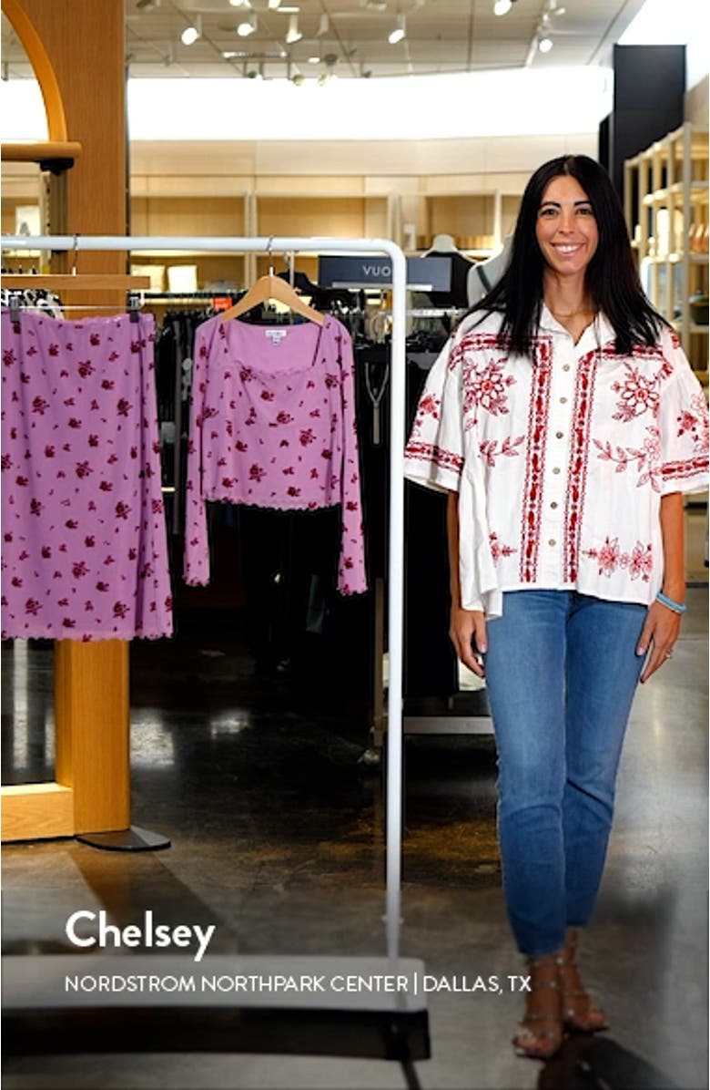 Kids' Floral Flocked Mesh Top & Skirt Set, sales video thumbnail