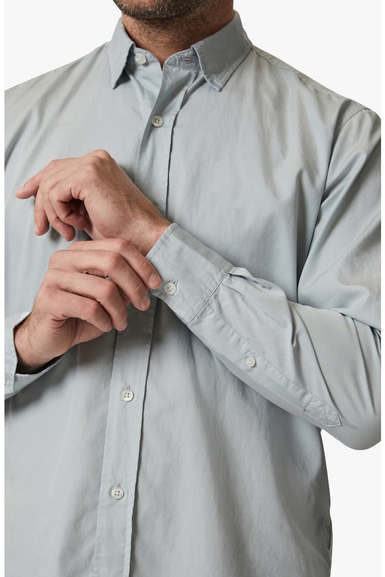 Luxe Twill Button-Up Shirt, Alternate, color, PEARL BLUE