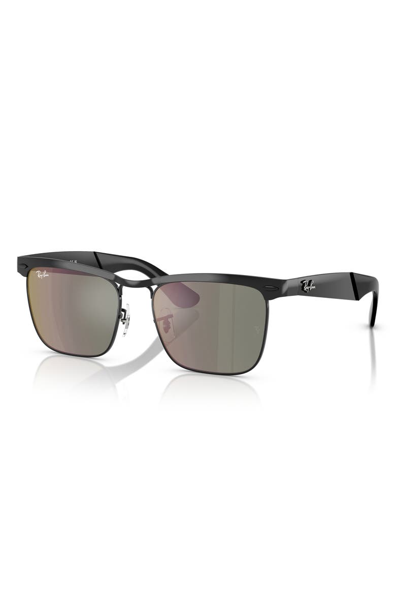 Ray-Ban 53mm Wayfarer Deluxe Square Sunglasses, Alternate, color, Black / Grey Mirror Bronze