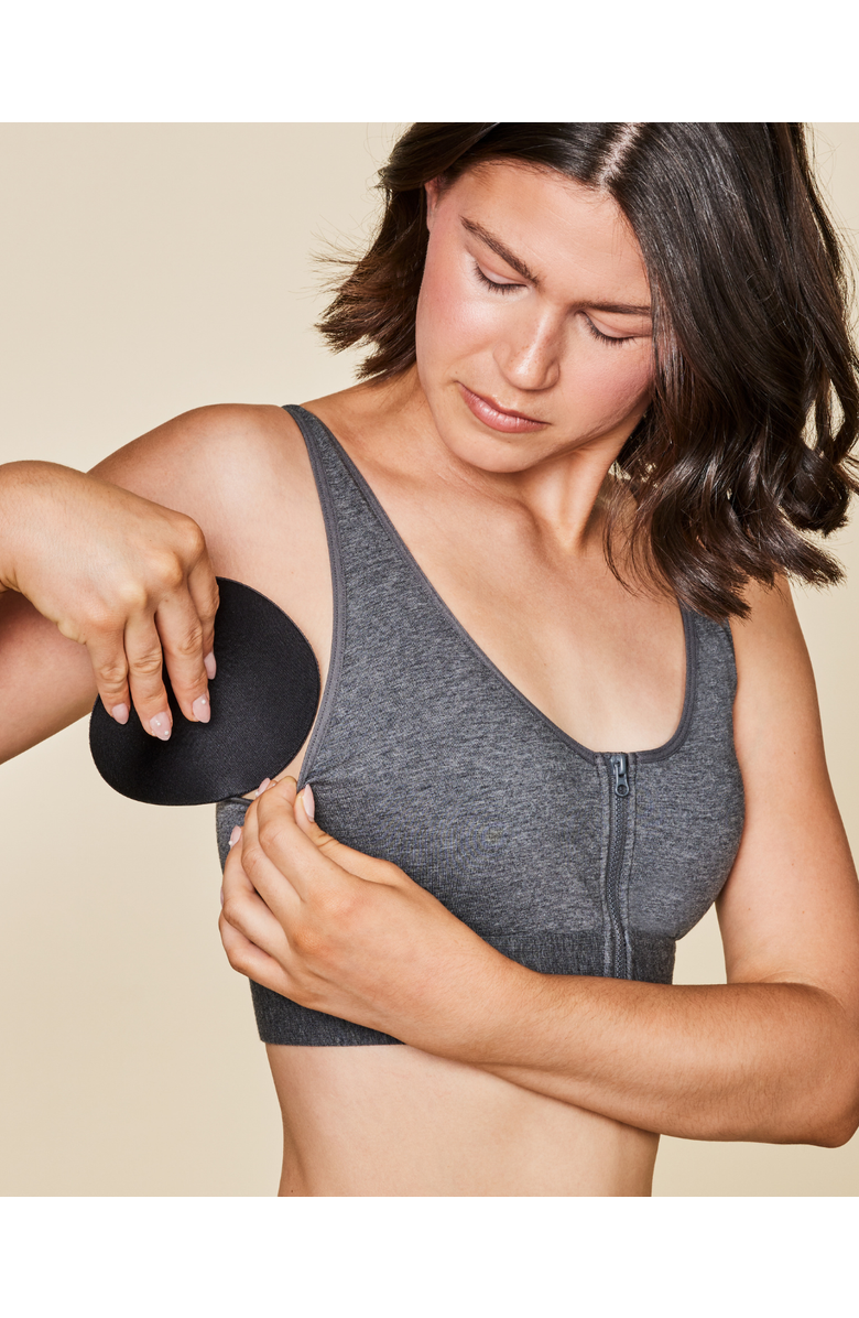 Meadow Wilderness Front Closure Bra Mastectomy Friendly, Alternate, color, Melange Grey