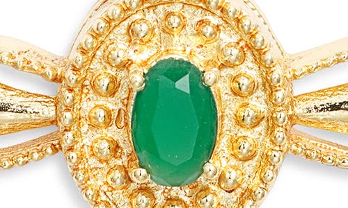 Kiara By Ki-ele Carmel Emerald Cross Pendant Necklace In Gold