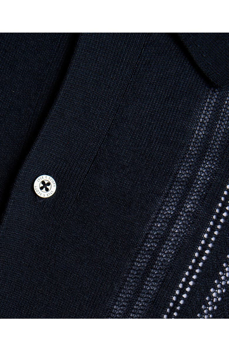 Lyle & Scott Long Sleeve Cable Knitted Shirt, Alternate, color, Carbon