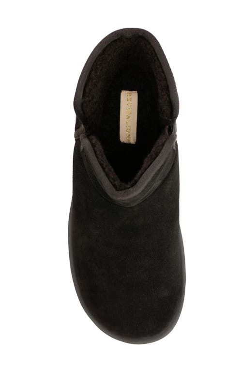 Revitalign Aspen Fireside Faux Fur Lined Leather Bootie Slipper In Black