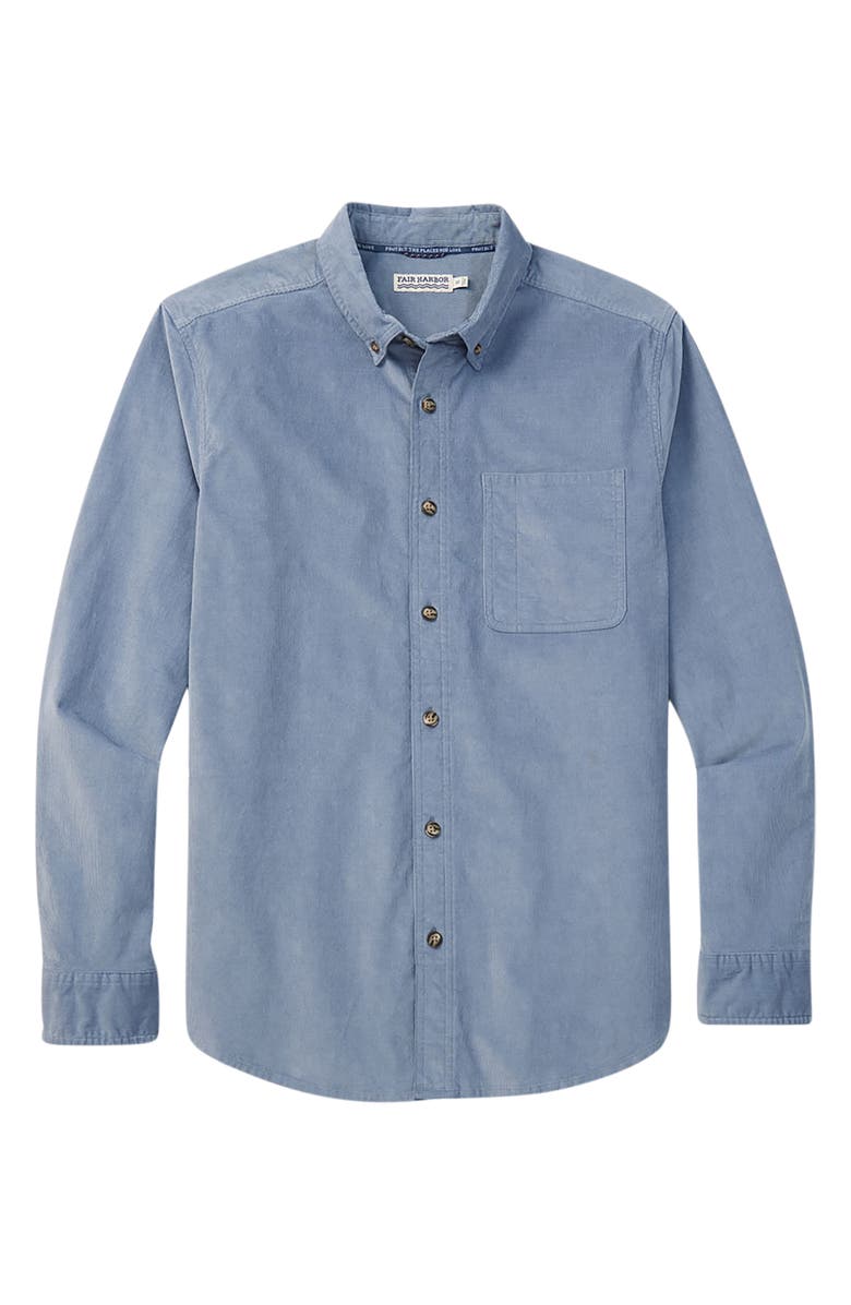 Fair Harbor Wilder Stretch Corduroy Button-Down Shirt, Alternate, color, Maritime