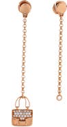Pre-Owned Hermes Amulettes Constance Drop Earrings 18K Rose Gold with Diamonds