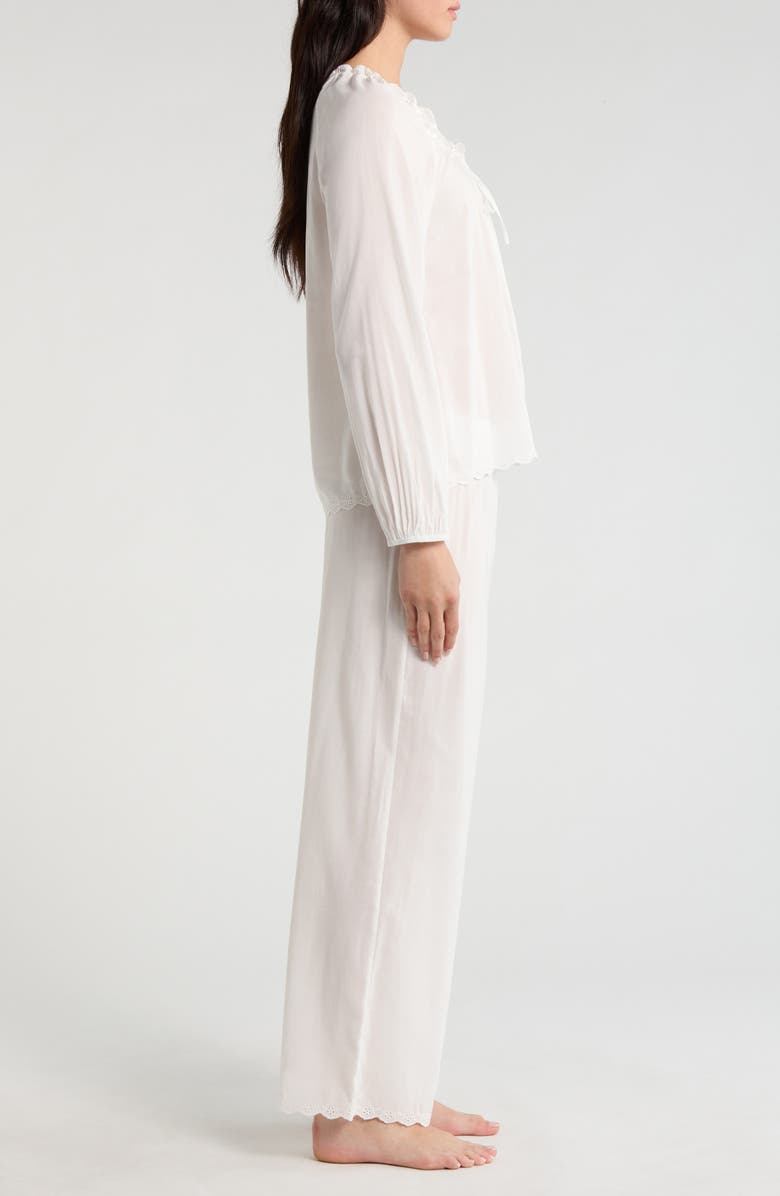 Reformation Paloma Relaxed Fit Organic Cotton Blend Pajamas, Alternate, color, Ivory