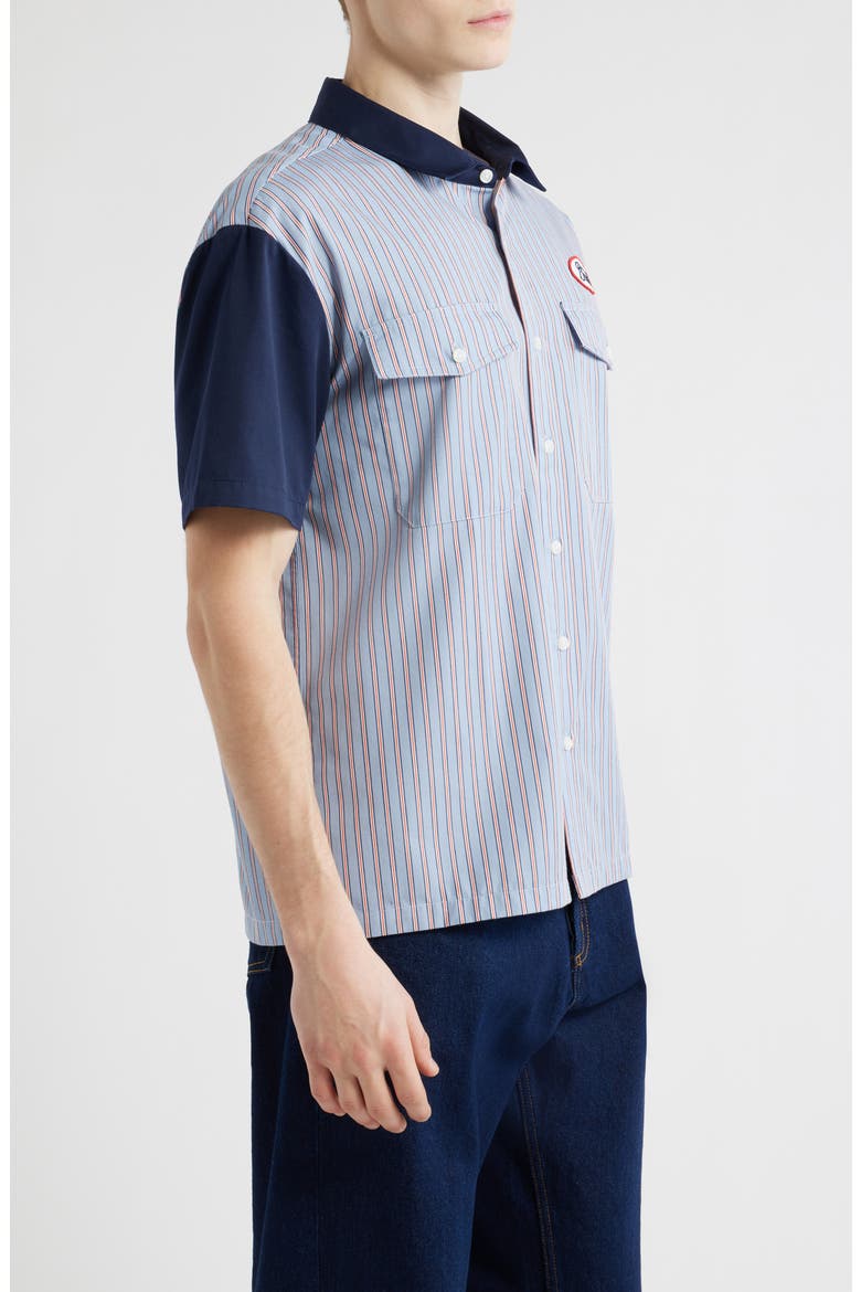 Builders Olson Stripe Button-Up Shirt, Alternate, color, BLUE AURA STRIPE