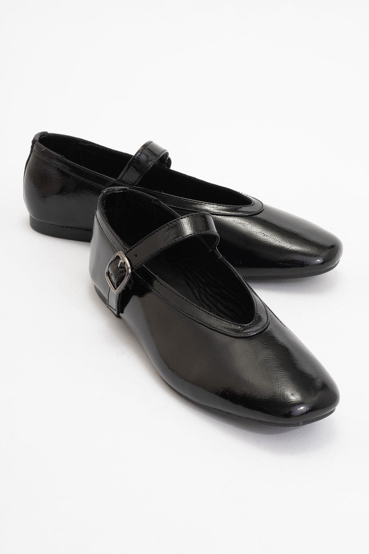 Forever & Always Shoes Matilda Leather Mary Jane Flats, Main, color, Black Patent Leather