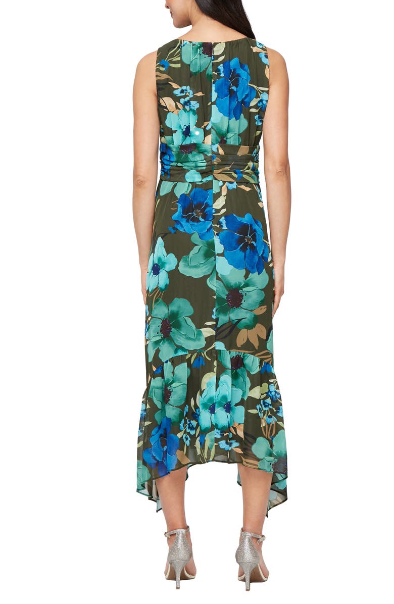 SL FASHIONS Sleeveless Midi Dress, Alternate, color, Blue/ Multi