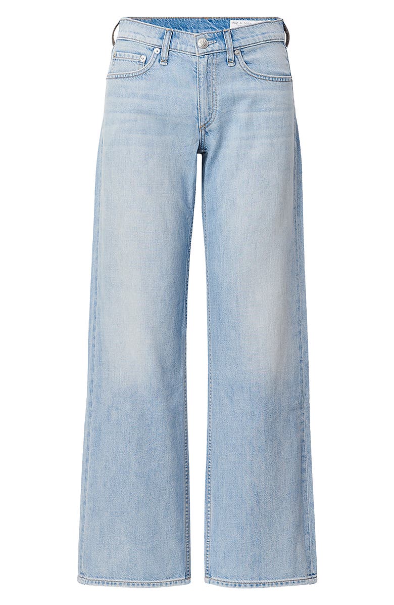 rag & bone Featherweight Cam Mid Rise Relaxed Straight Leg Jeans, Alternate, color, Moon