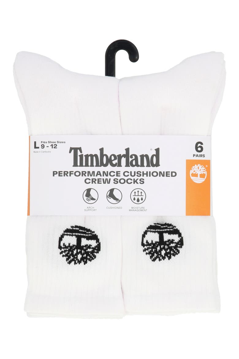 6-Pack Crew Length Socks, Alternate, color, WHITE