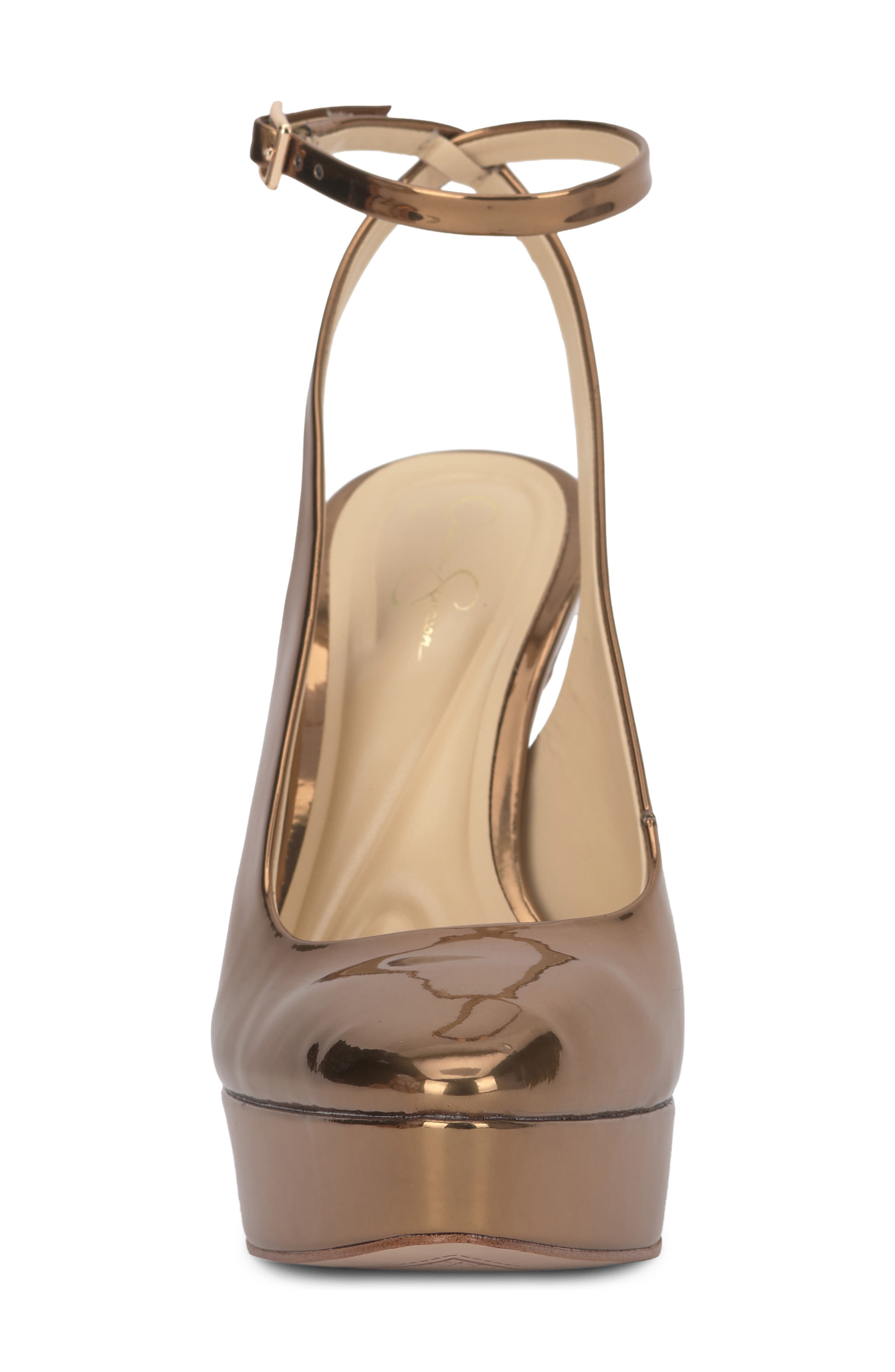 Nelica Ankle Strap Platform Pointed Toe Pump, Alternate, color, BRONZE
