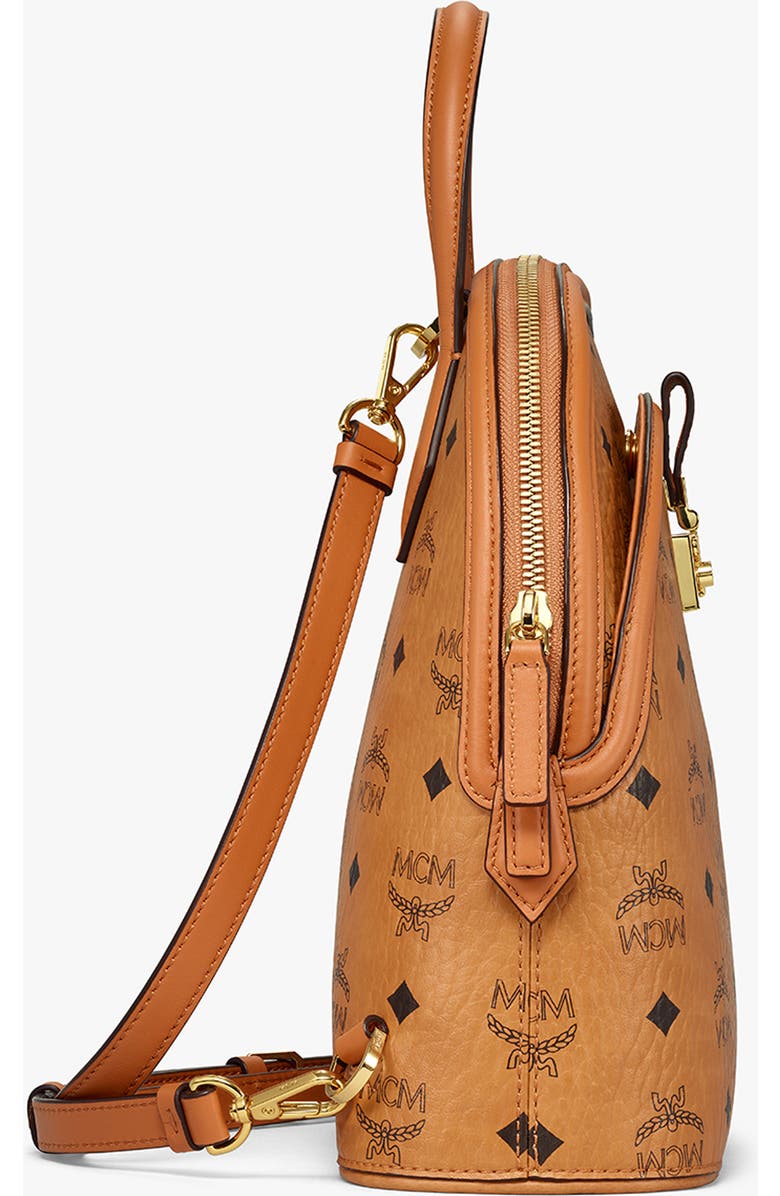 MCM Small Anna Visetos Canvas Convertible Backpack, Alternate, color,