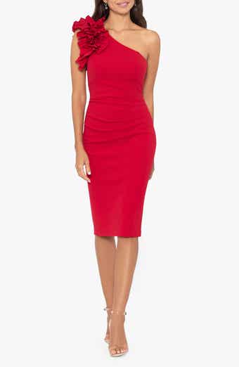 Xscape Evenings Ruffle One Shoulder Sheath Dress