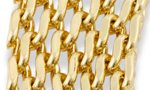 Savvy Cie Jewels Greek Key Mesh Chain Bracelet In Gold