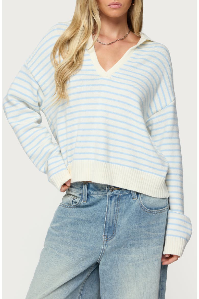 Copenhagen Oversize Stripe Sweater, Main, color, LIGHT-BLUE-AND-CREAM