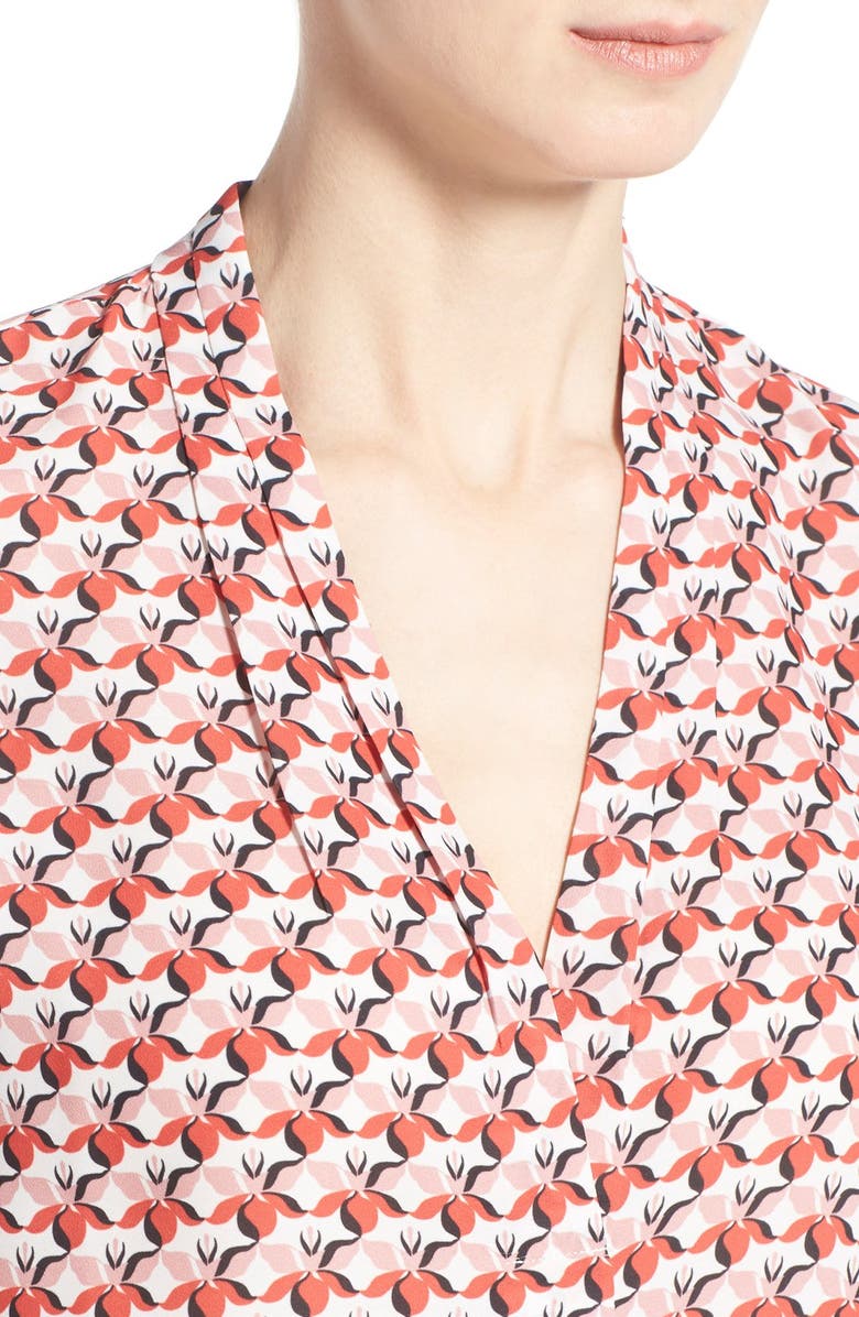 Halogen<sup>®</sup> Pleat V-Neck Shell, Alternate, color,