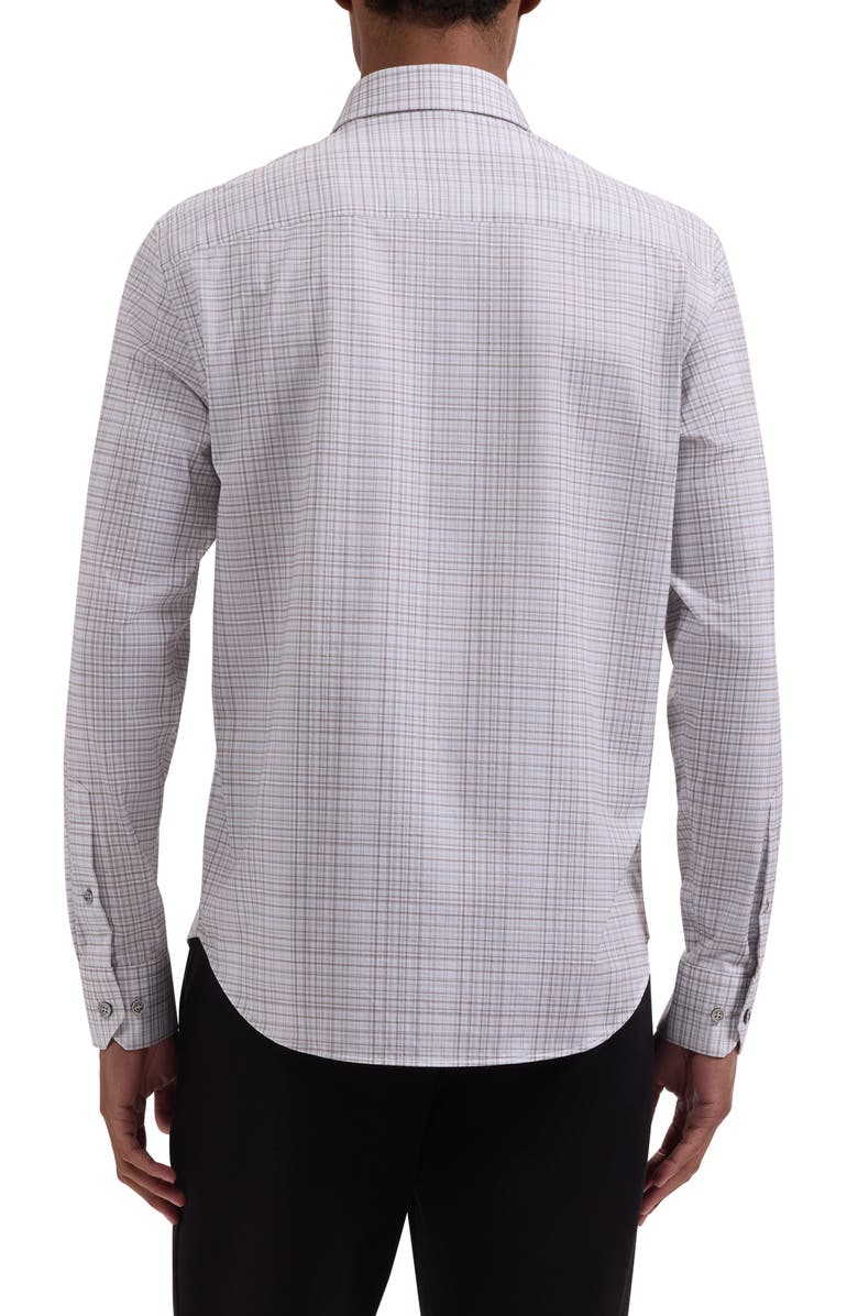 Bugatchi James OoohCotton<sup>®</sup> Plaid Button-Up Shirt, Alternate, color, Limestone