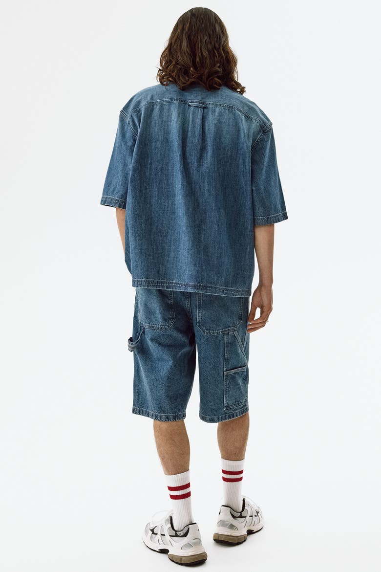 Oversized Fit Carpenter Shorts, Alternate, color, Denim blue