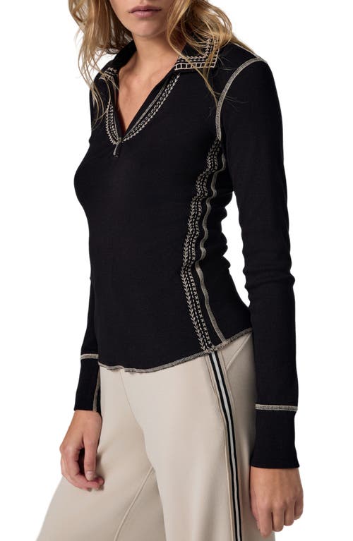 Alp N Rock Asher Embroidered Polo In Black