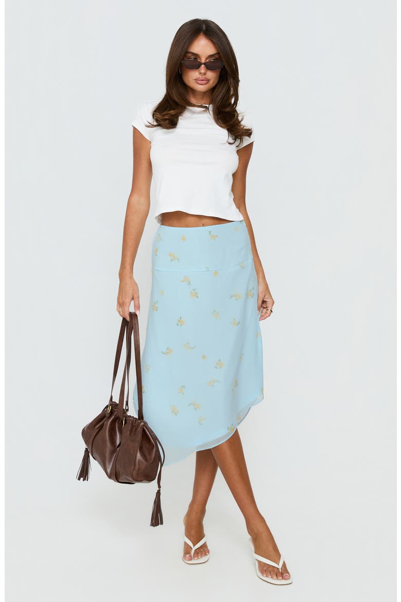 Daphene Asymmetrical Midi Skirt, Alternate, color, BLUE FLORAL
